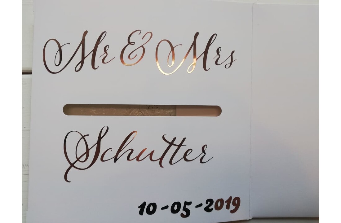 Enveloppendoos | Wit - Rose goud | Mogelijk om te personaliseren