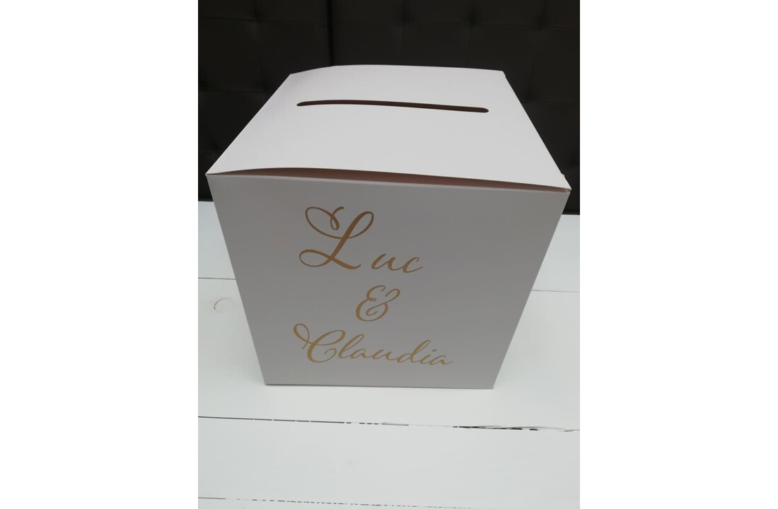 Enveloppendoos | Wit - Rose goud | Mogelijk om te personaliseren