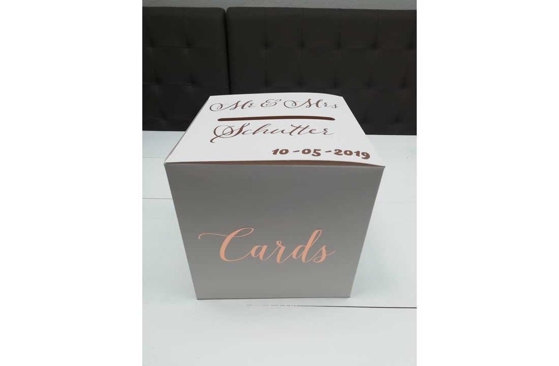 Enveloppendoos | Wit - Rose goud | Mogelijk om te personaliseren