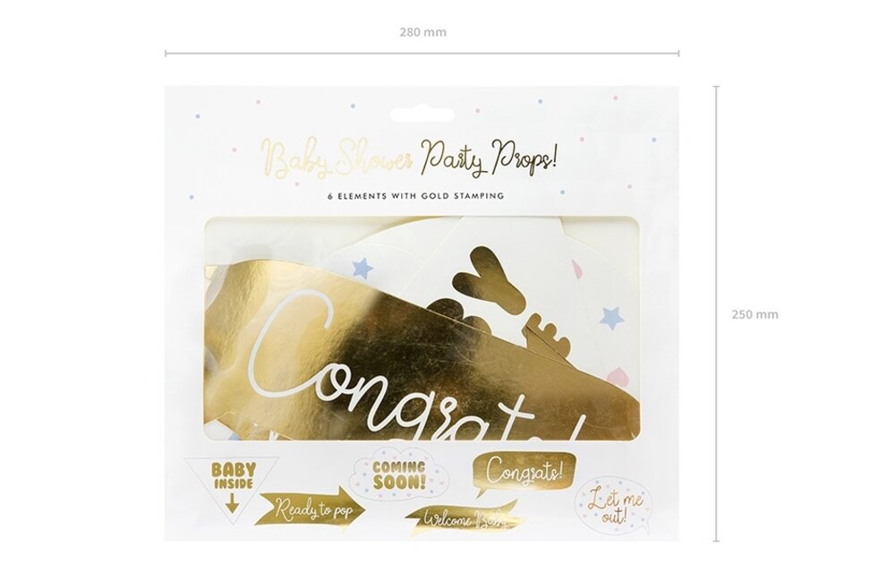 Babyshower Party Props | 6 stuks