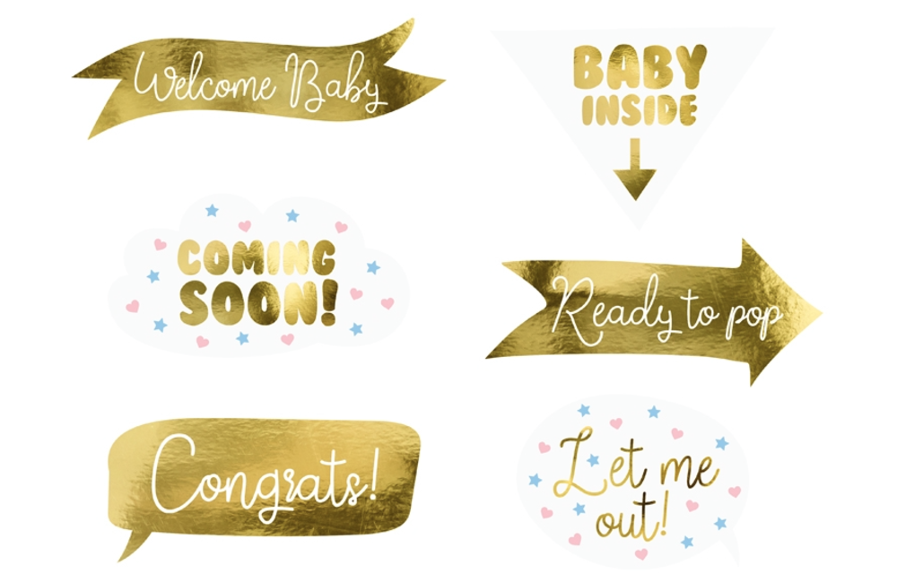Babyshower Party Props | 6 stuks