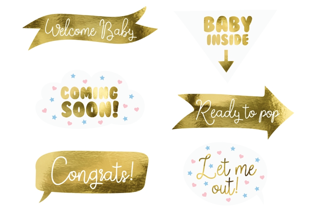 Babyshower Party Props | 6 stuks