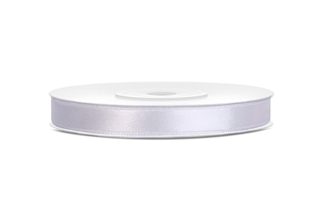 Satijnen lint cremewit 6mm breed- 25m lang