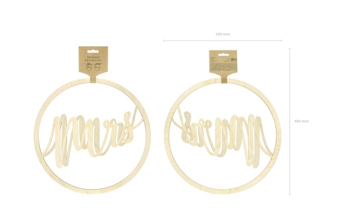 Houten Mr & Mrs Decoratie | 2 stuks