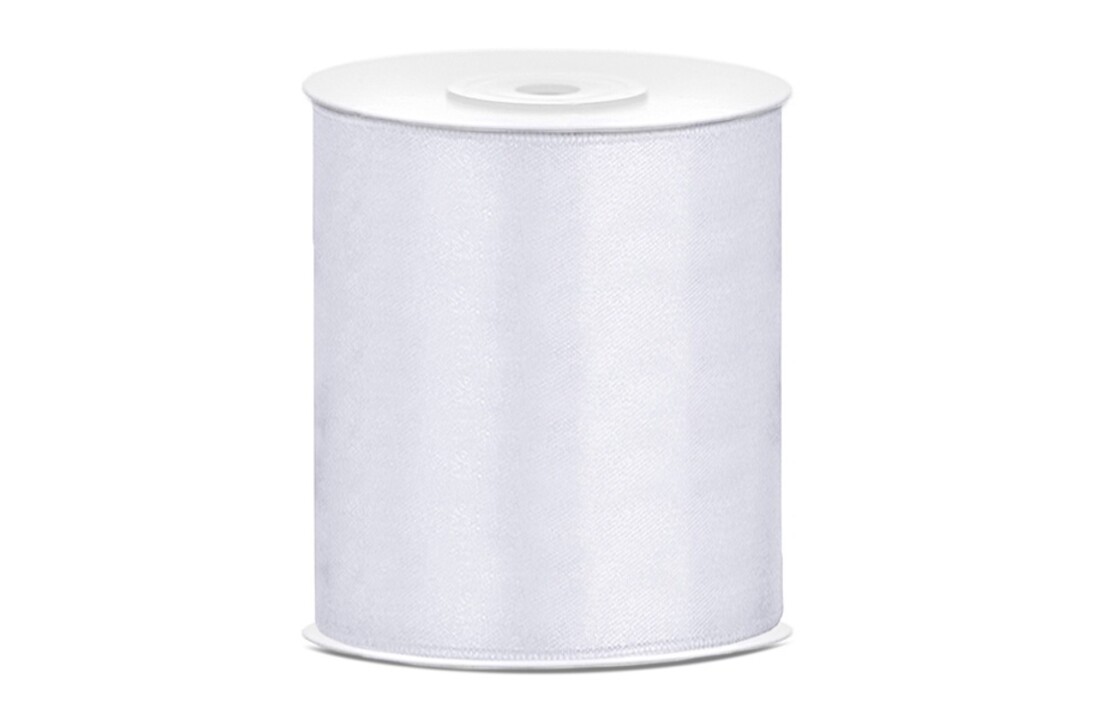 Satijnen lint wit 10cm breed- 25m lang | Openingslint | Bruiloft