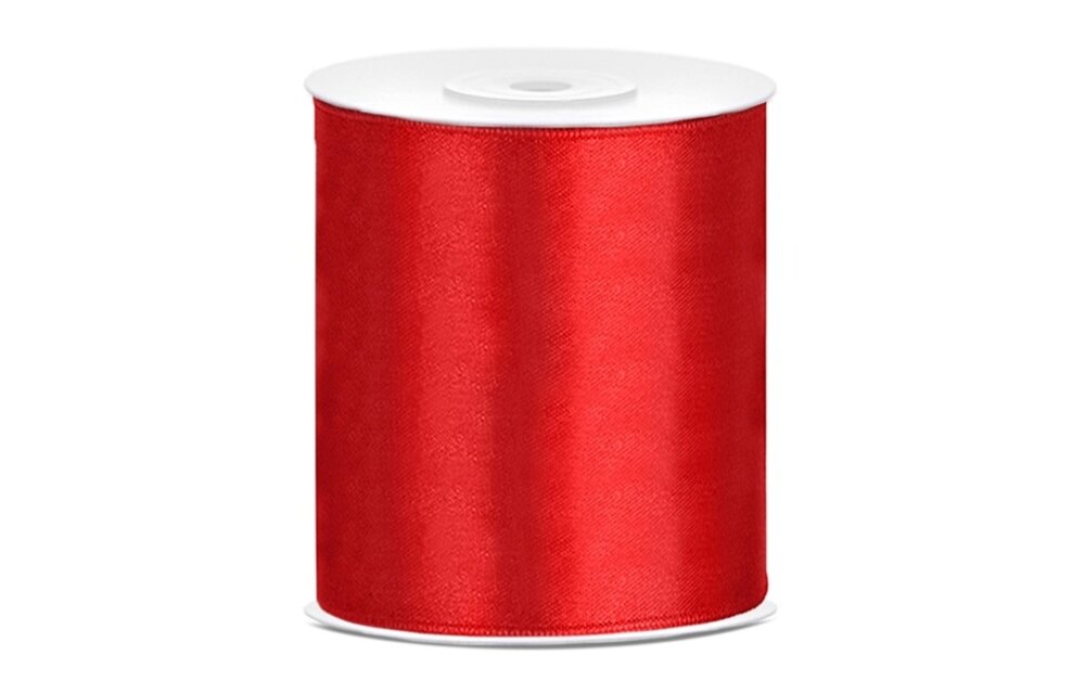 Satijnen lint rood 10cm breed- 25m lang | Openingslint