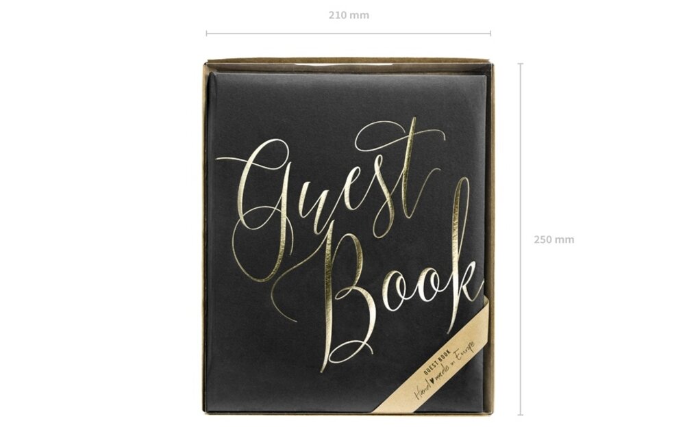Gastenboek zwart met gouden letters | 22 pagina's