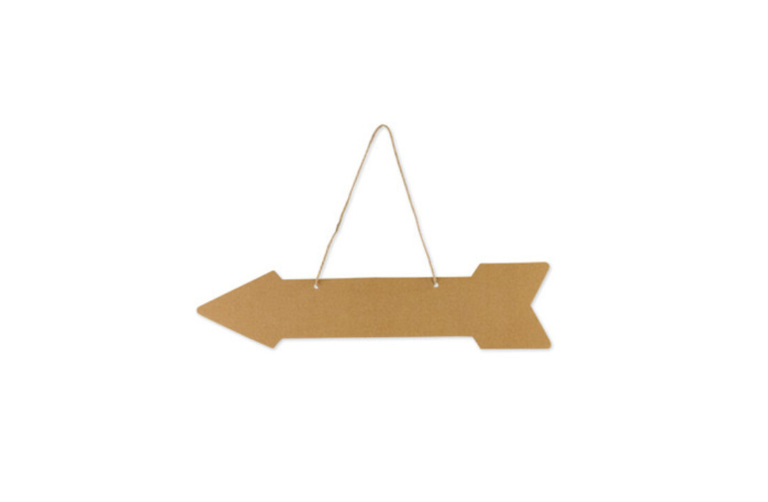 Wegwijzer pijlen kraft met touw - 5 stuks