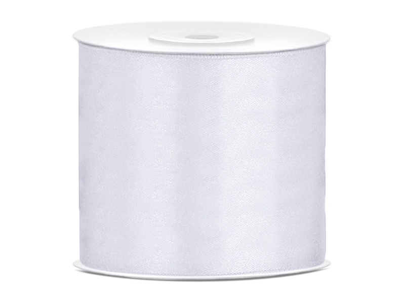 Satijnen lint wit 7,5 cm breed- 25m lang | Openingslint | Bruiloft