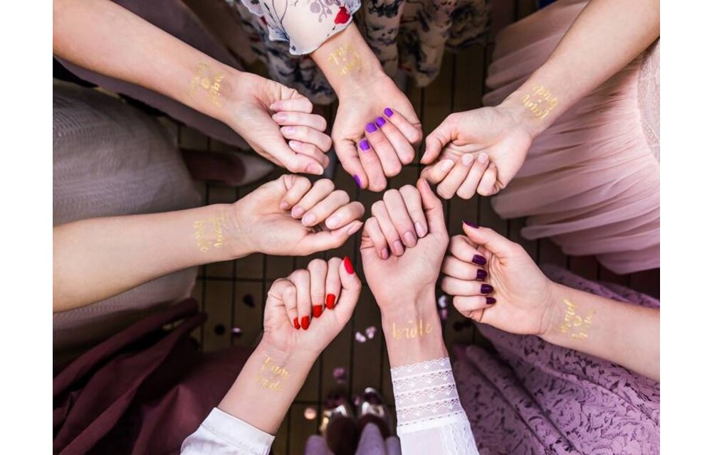 Vrijgezellenfeest tattoos - Team bride - Bride - Maid of honor - rose goud