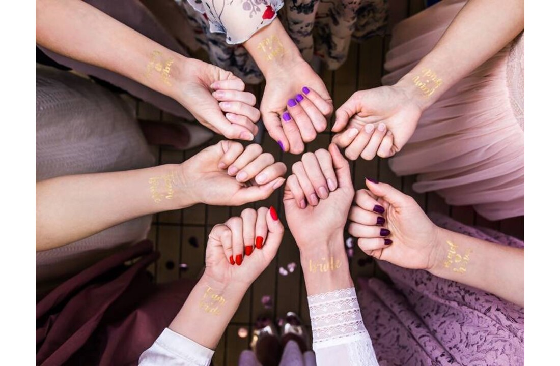 Vrijgezellenfeest tattoos - Team bride - Bride - Maid of honor - rose goud