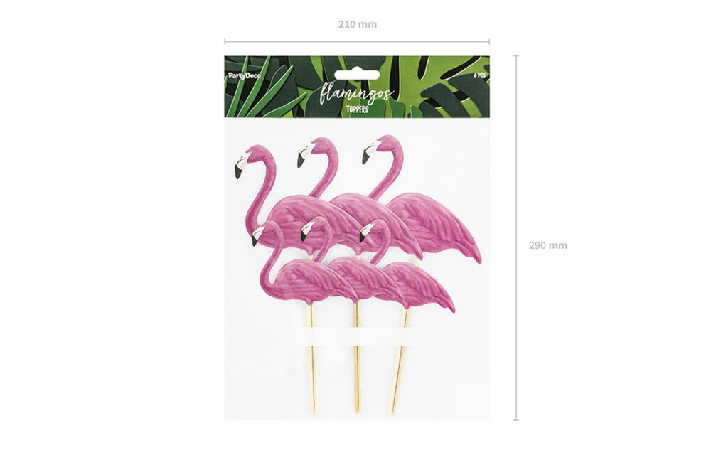 Flamingo taarttoppers | 6 stuks | Tropical party