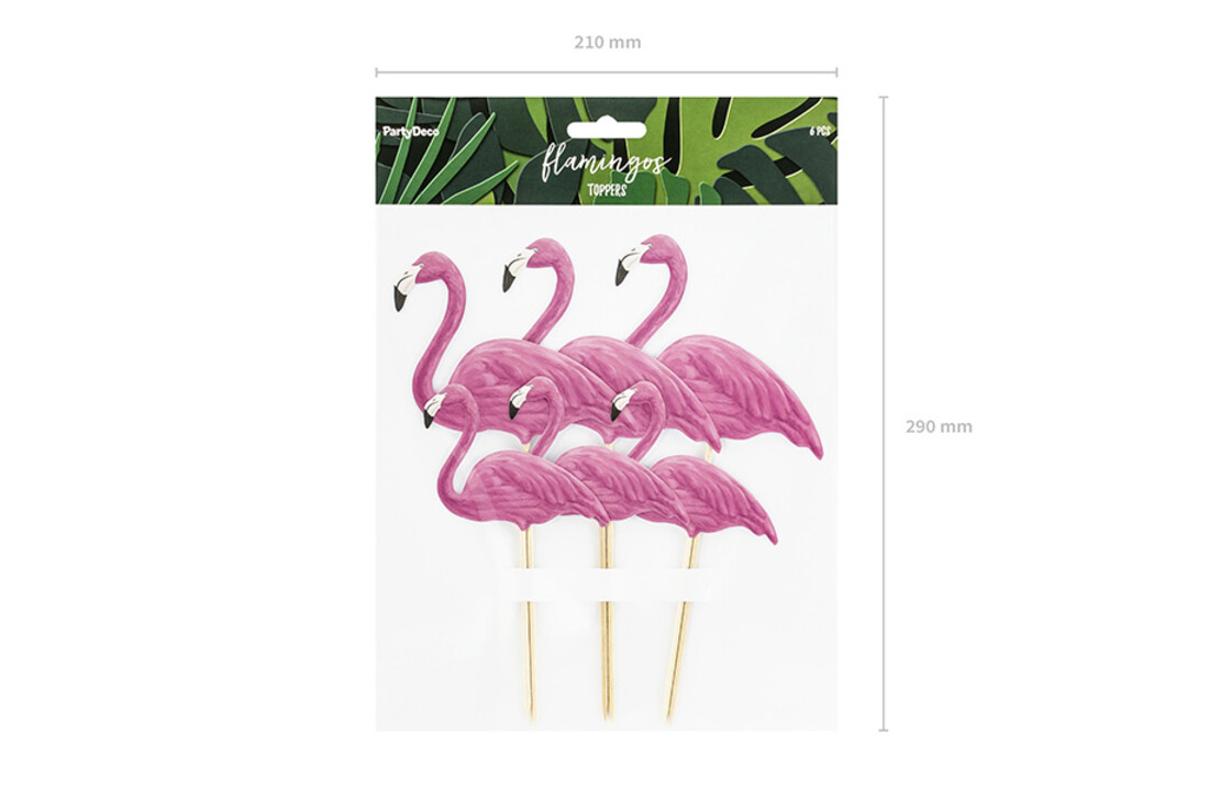 Flamingo taarttoppers | 6 stuks | Tropical party