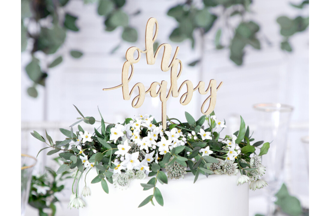 Houten topper Oh Baby | Babyshower | Gender Reveal