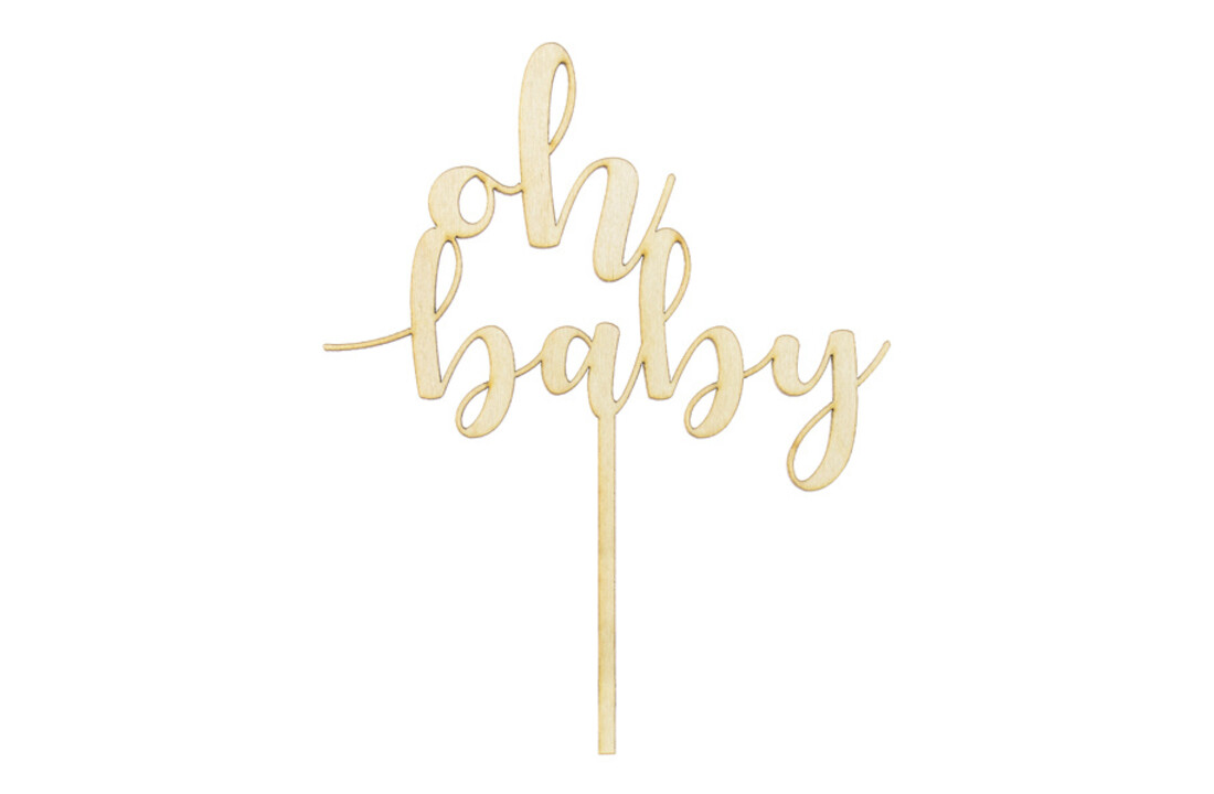 Houten topper Oh Baby | Babyshower | Gender Reveal