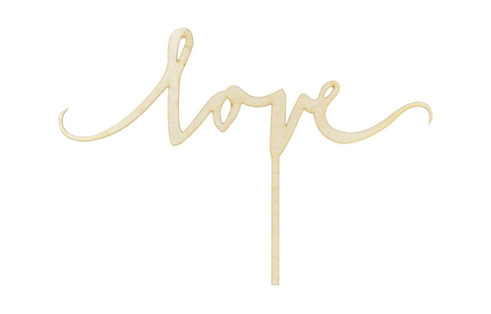 Houten taarttopper Love | Bruidstaart