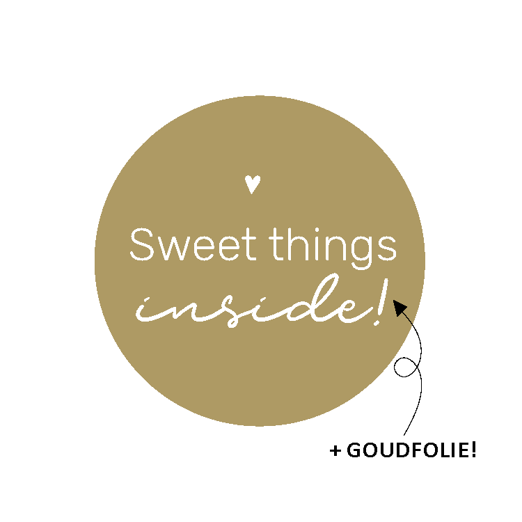 Stickers - Sweet things inside - Goud - wit