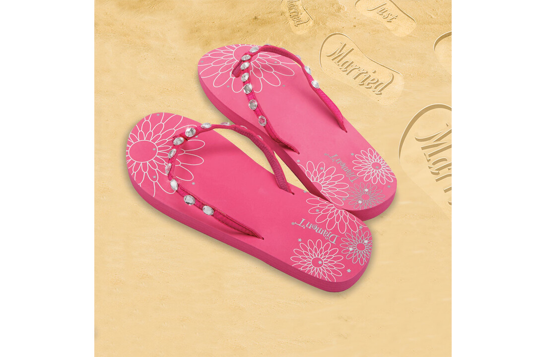 Slippers Just Married - huwelijksreis - trouwcadeau Roze