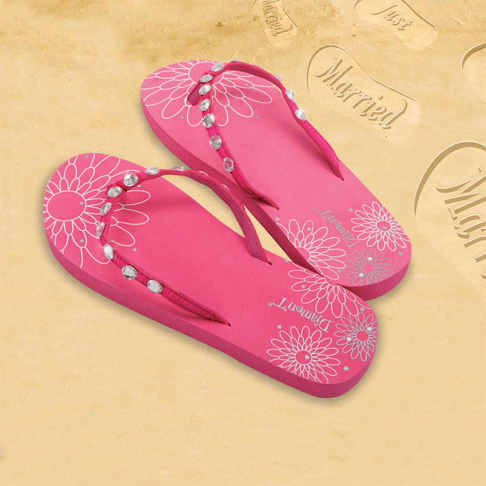 Slippers Just Married - huwelijksreis - trouwcadeau Roze