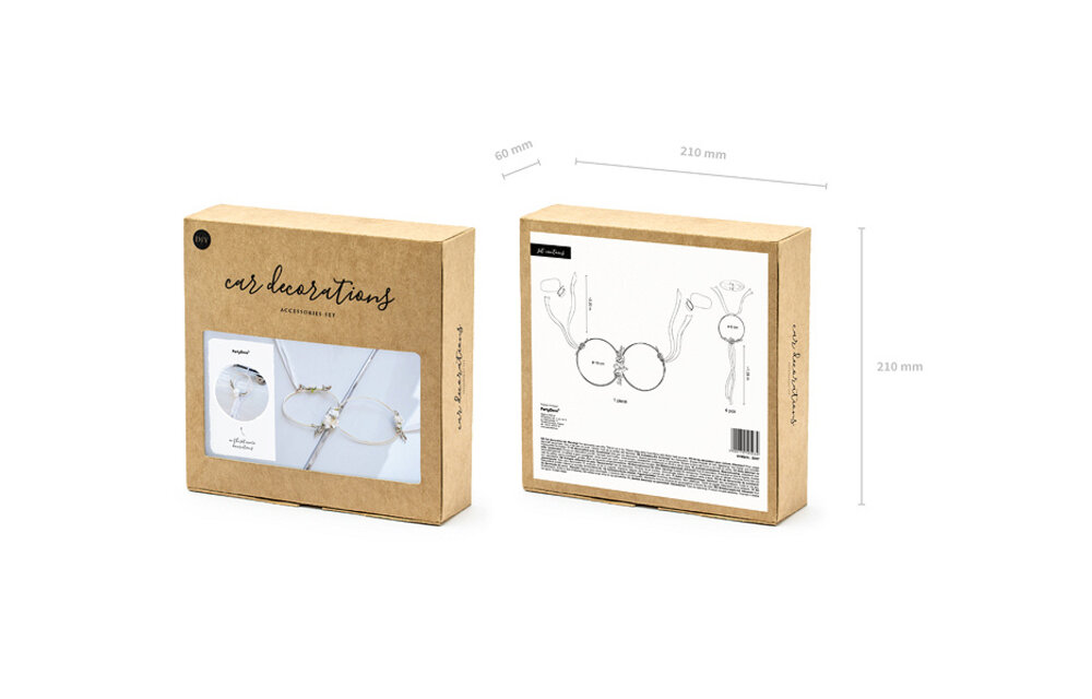 Trouwauto decoratiepakket - Rattan | wit