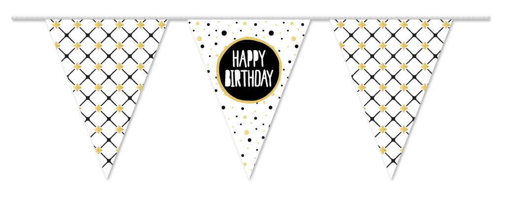 Vlaggenlijn Happy Birthday - 10 meter