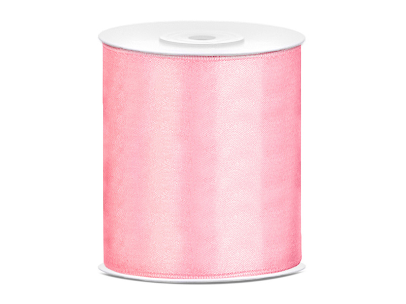 Satijnen lint lichtroze 10 cm breed- 25m lang | Openingslint | Bruiloft
