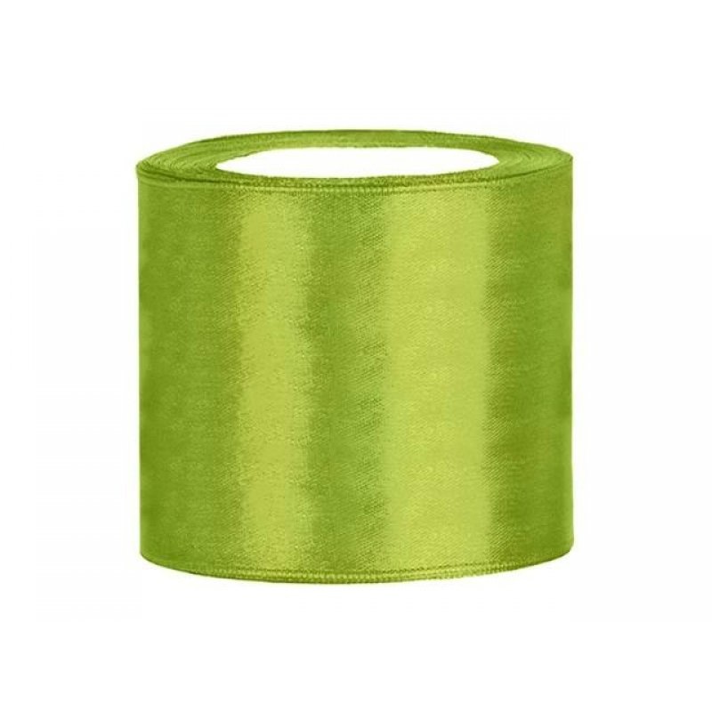 Satijnen lint groen 7,5 cm breed- 25m lang | Openingslint