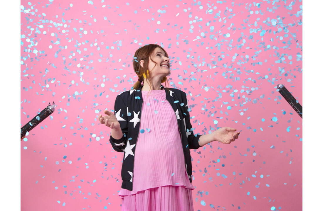 Genderreveal confettikanon XL blauw - 60 cm