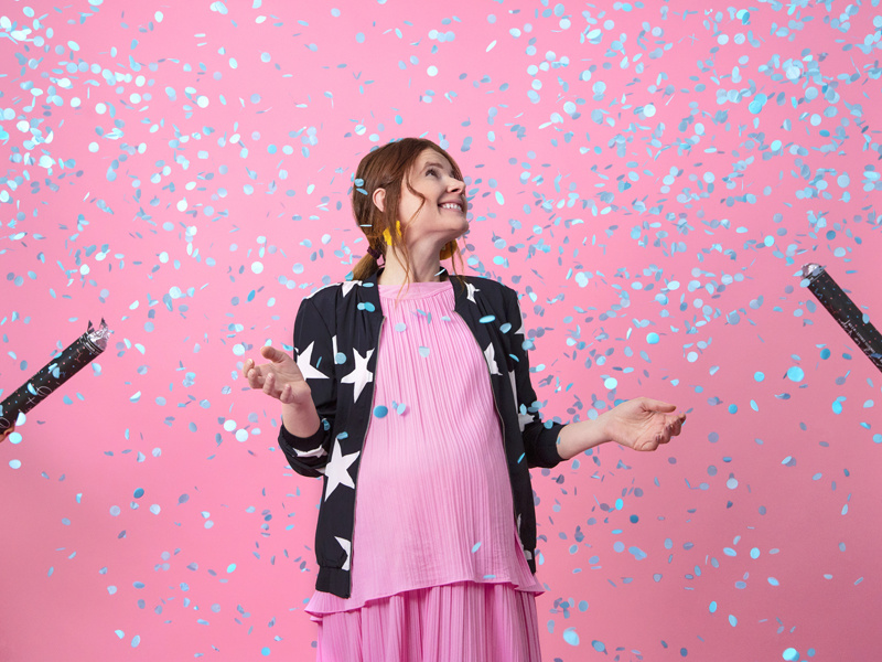 Genderreveal confettikanon XL blauw - 60 cm