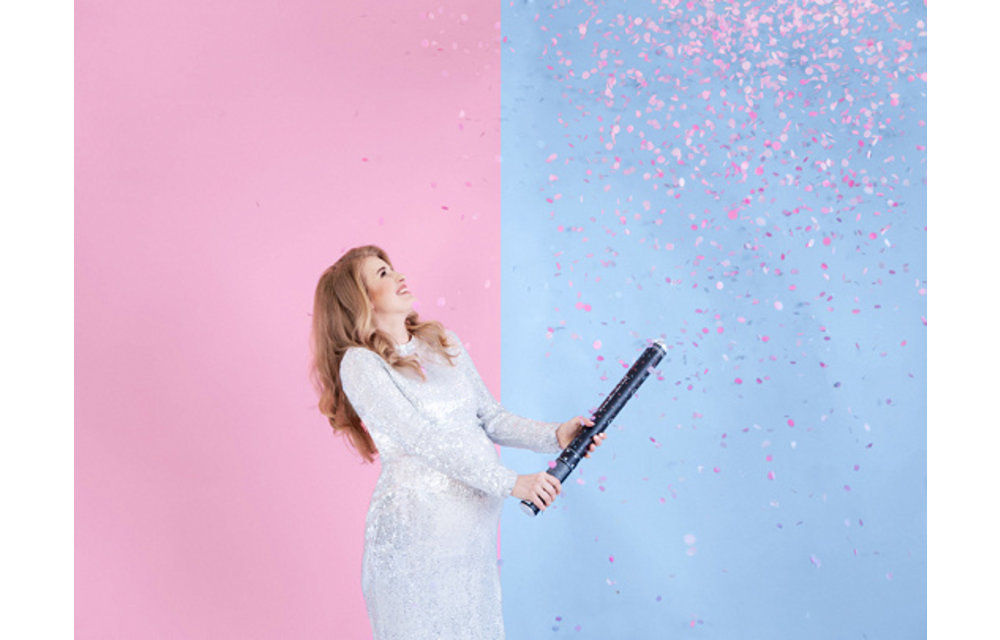 Genderreveal confettikanon XL roze - 60 cm
