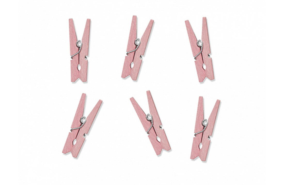 Mini houten wasknijpertjes roze | 3 cm | 10 stuks