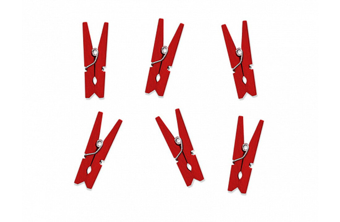 Mini houten wasknijpertjes rood | 3 cm | 10 stuks
