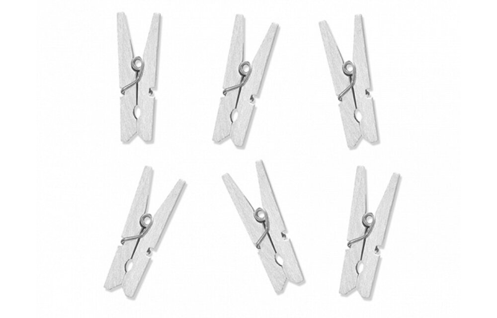 Mini houten wasknijpertjes wit | 3 cm | 10 stuks