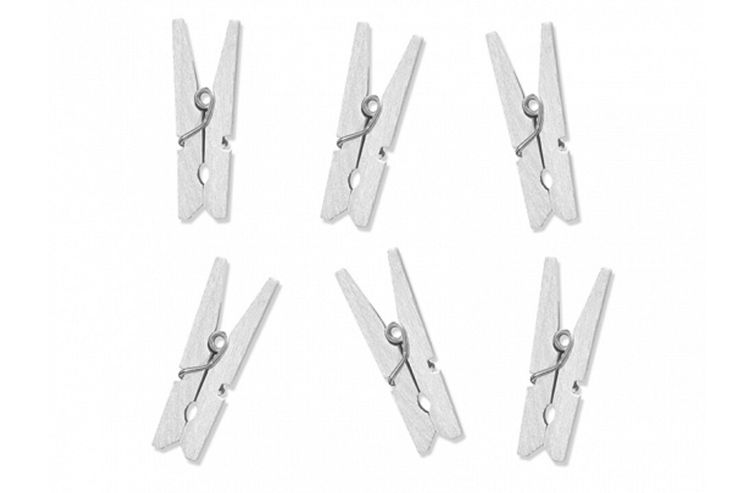 Mini houten wasknijpertjes wit | 2 cm | 20 stuks