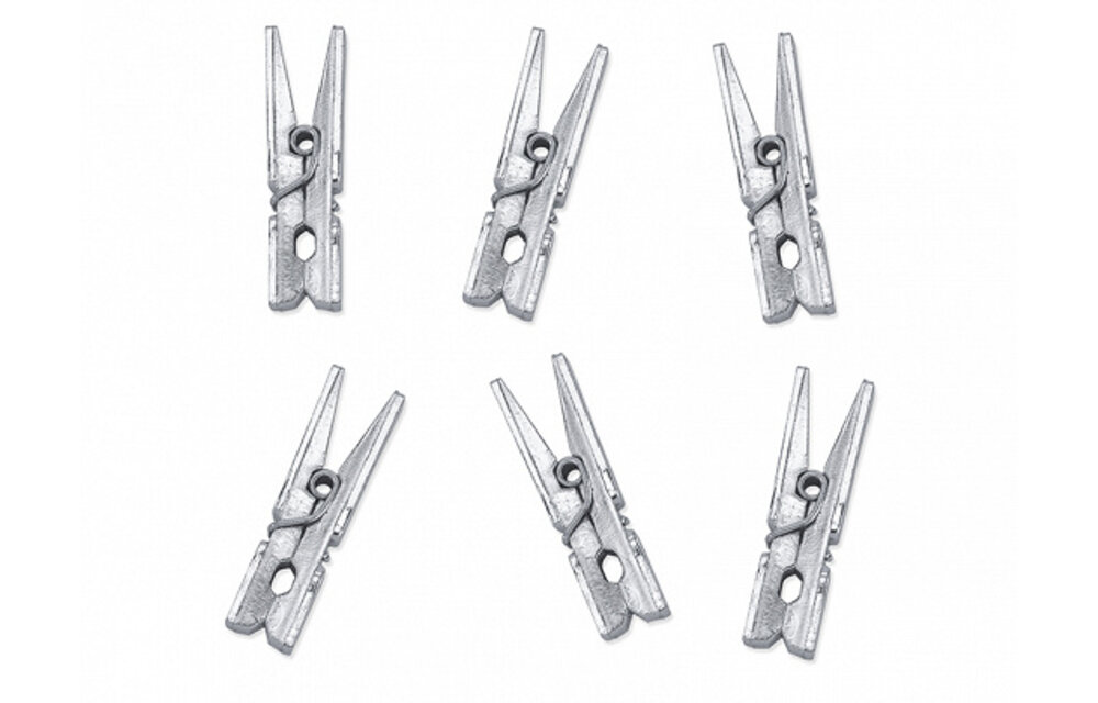 Mini wasknijpertjes zilver | 2,5 cm | 20 stuks