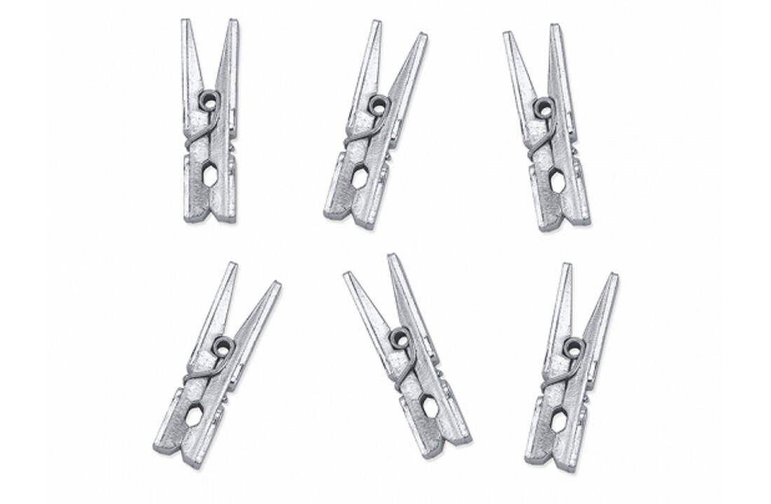 Mini wasknijpertjes zilver | 2,5 cm | 20 stuks
