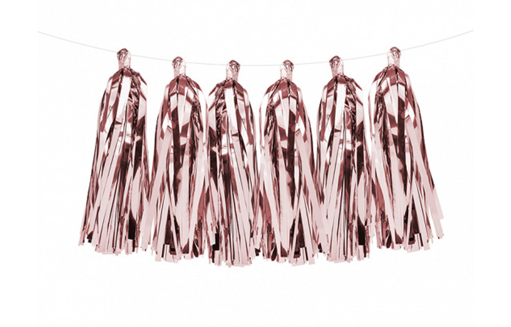 Tassel slinger rose goud | 1,5 meter | 12 tassels | DIY