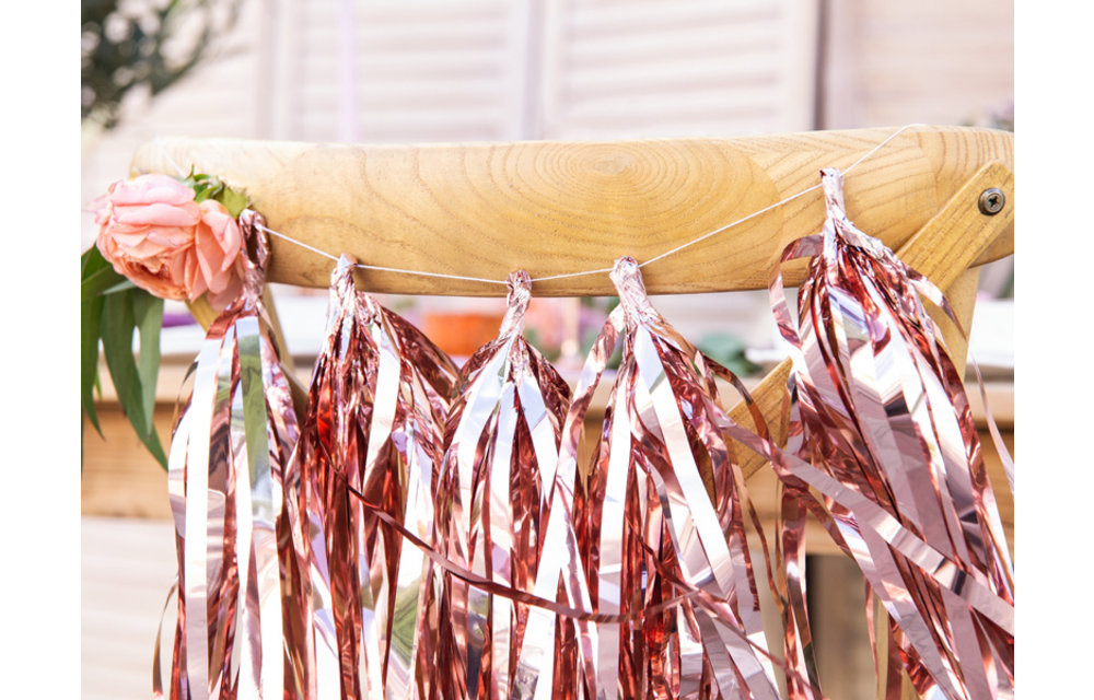 Tassel slinger rose goud | 1,5 meter | 12 tassels | DIY