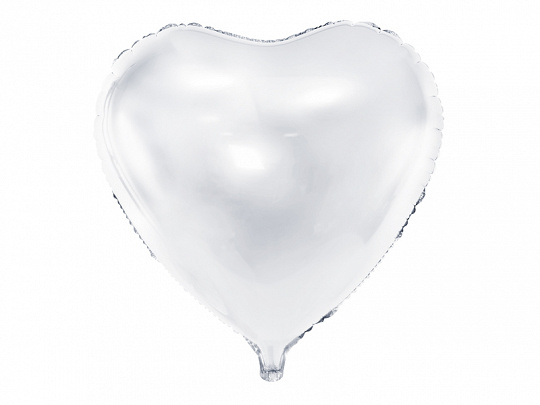 Hartenballon folie - Wit - 45 cm