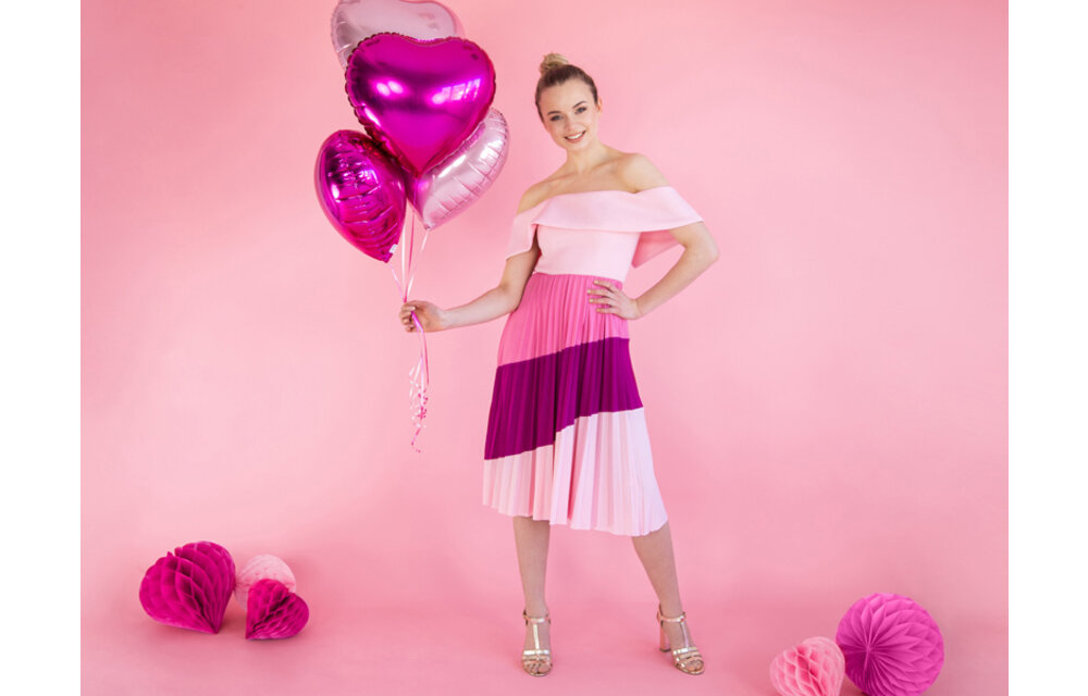 Hartenballon folie - Roze - 45 cm