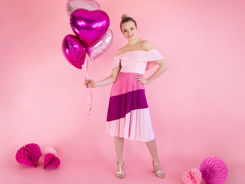 Hartenballon folie - Roze - 45 cm