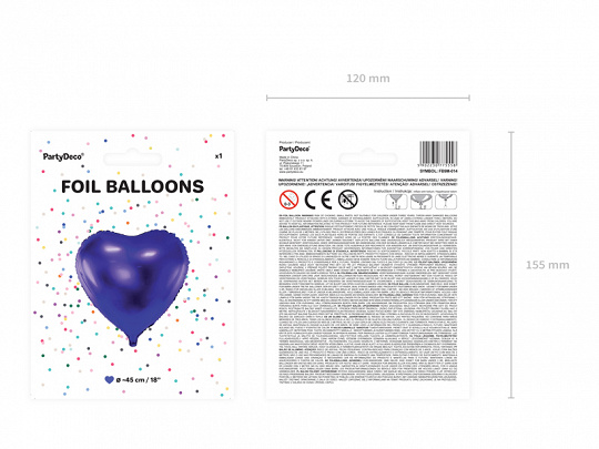Hartenballon folie - Paars - 45 cm