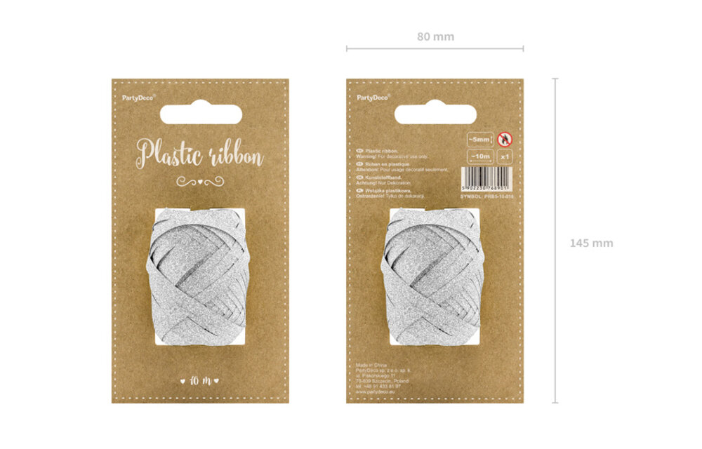 Cadeaulint zilver glitter | 10 meter