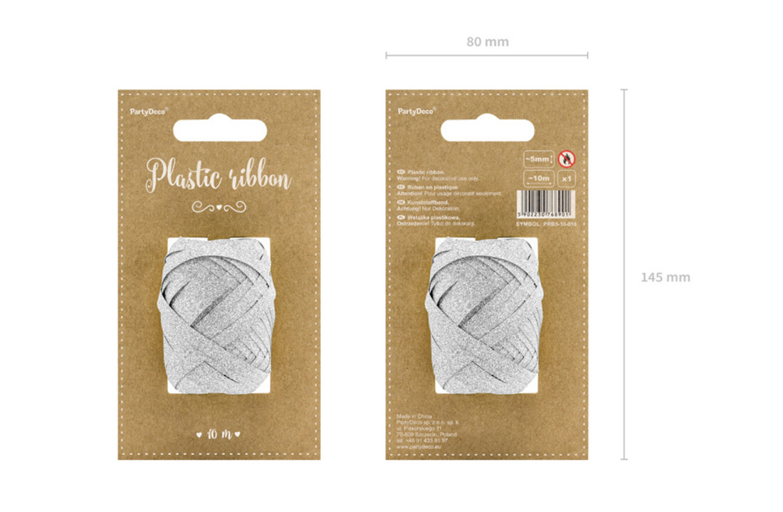Cadeaulint zilver glitter | 10 meter