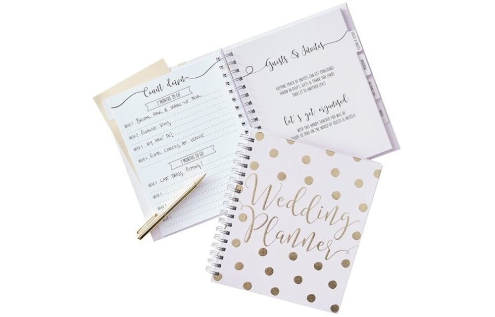 Weddingplanner bruiloft planner boek | Engelstalig | Goud