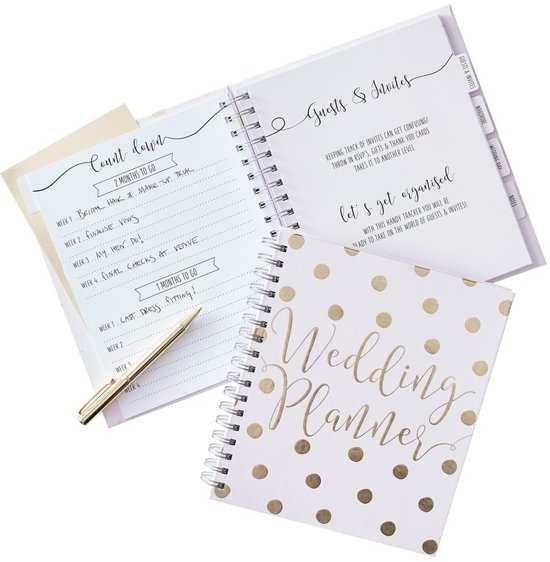 Weddingplanner bruiloft planner boek | Engelstalig | Goud