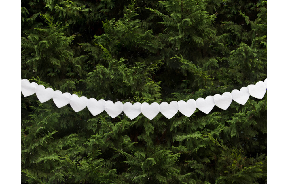 Hartjesslinger wit | 3 meter | crepepapier