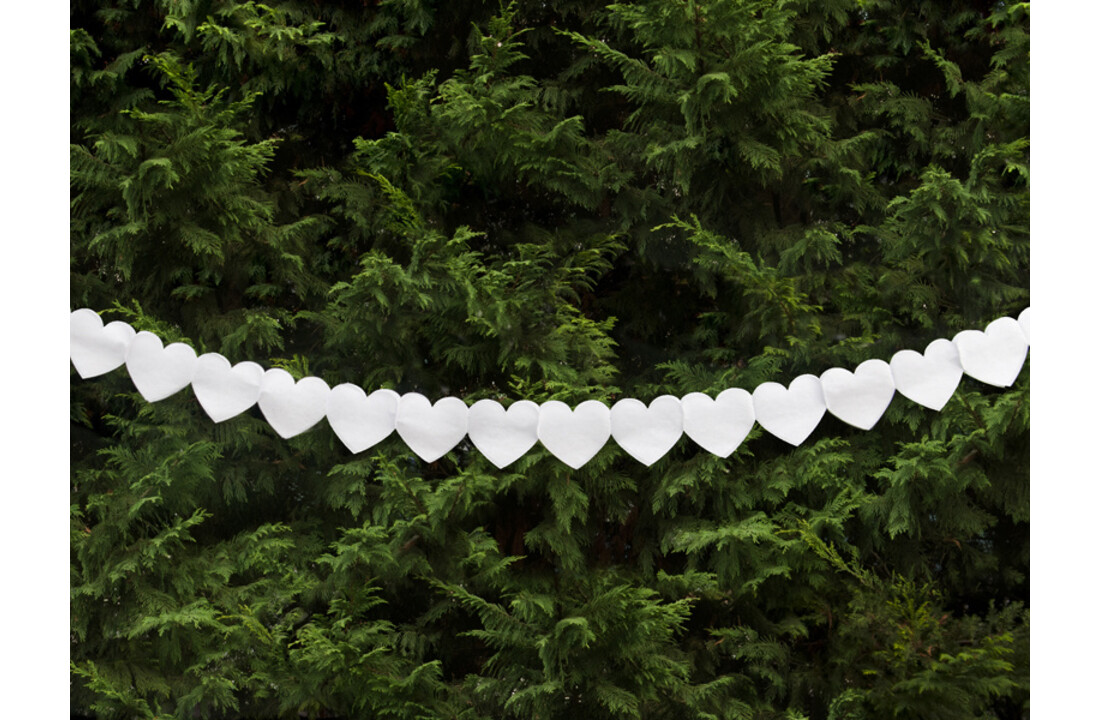 Hartjesslinger wit | 3 meter | crepepapier