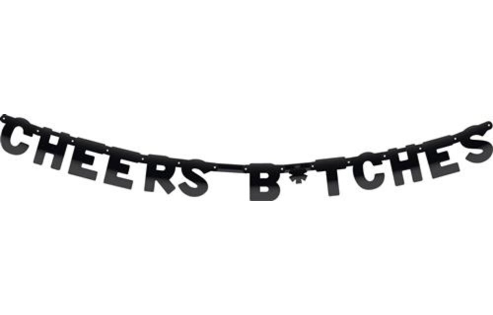 Letterslinger Cheers Bitches | Zwart karton