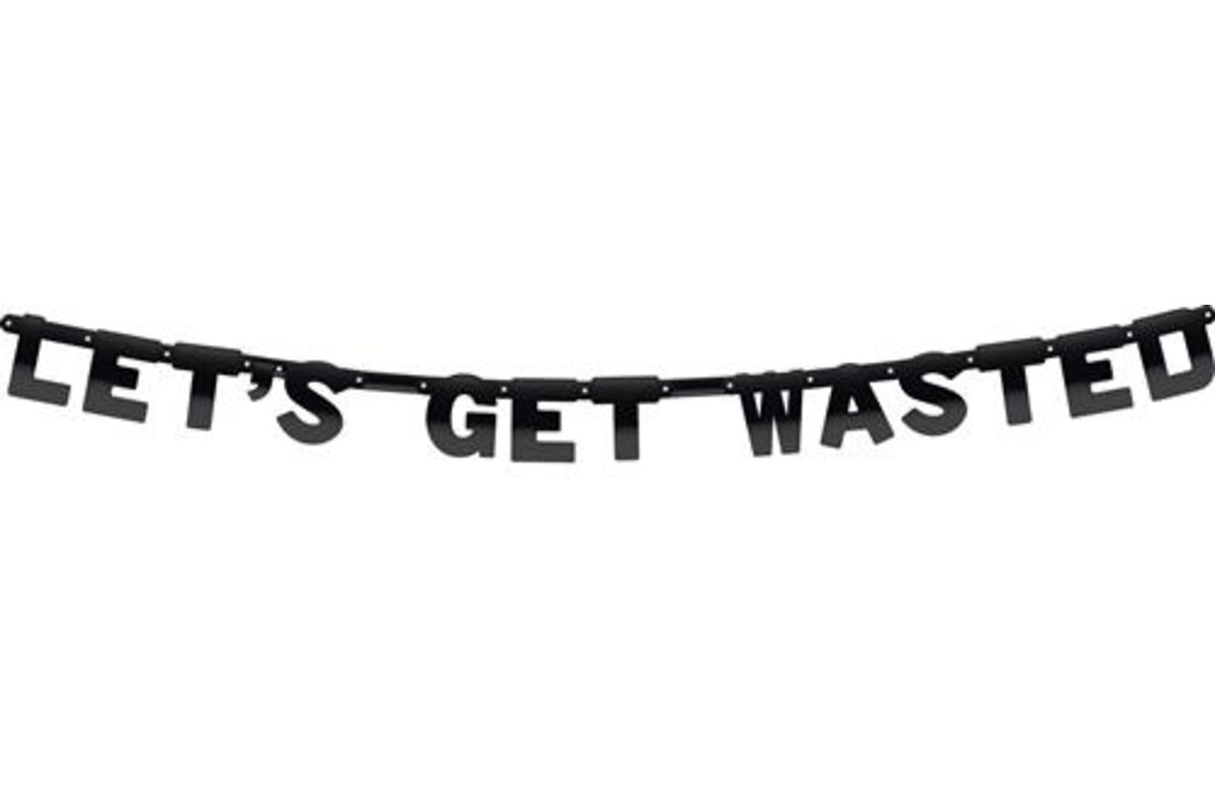 Letterslinger Let's get wasted | Zwart karton